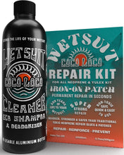 Load image into Gallery viewer, Coco Loco Wetsuit Repair Kit &amp; Wetsuit Shampoo, Easy Iron On Patch &amp; Cleaner For All Neoprene Wetsuits &amp; Drysuit Kit
