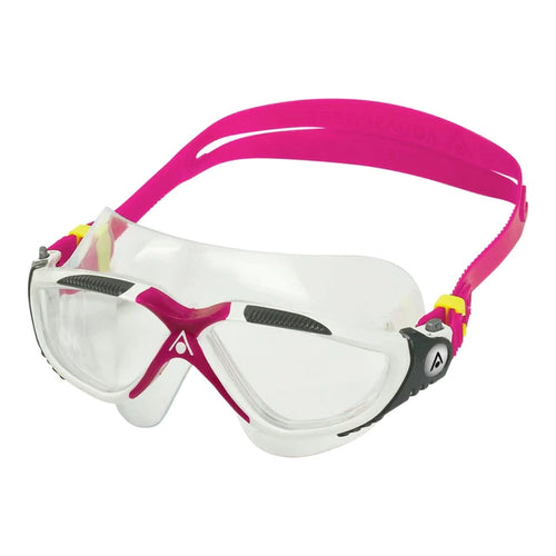 Aquasphere Vista Goggles Clear Lens - White/Rasberry - Tri Wetsuit Hire