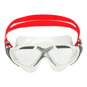 Aquasphere Vista Swim Mask -  Clear Lens - Silver/Red