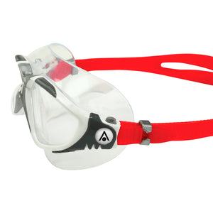 Aquasphere Vista Swim Mask -  Clear Lens - Silver/Red