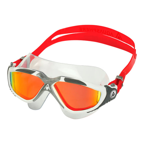 Aquasphere Vista Swim Mask -  Mirrored Lens - Red Titanium
