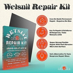 Coco Loco Wetsuit Repair Kit, Easy Iron On Patch For All Neoprene Wetsuits & Drysuit Kit (10x30cm)